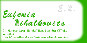 eufemia mihalkovits business card